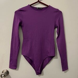 Zara Purple Long Sleeve Bodysuit